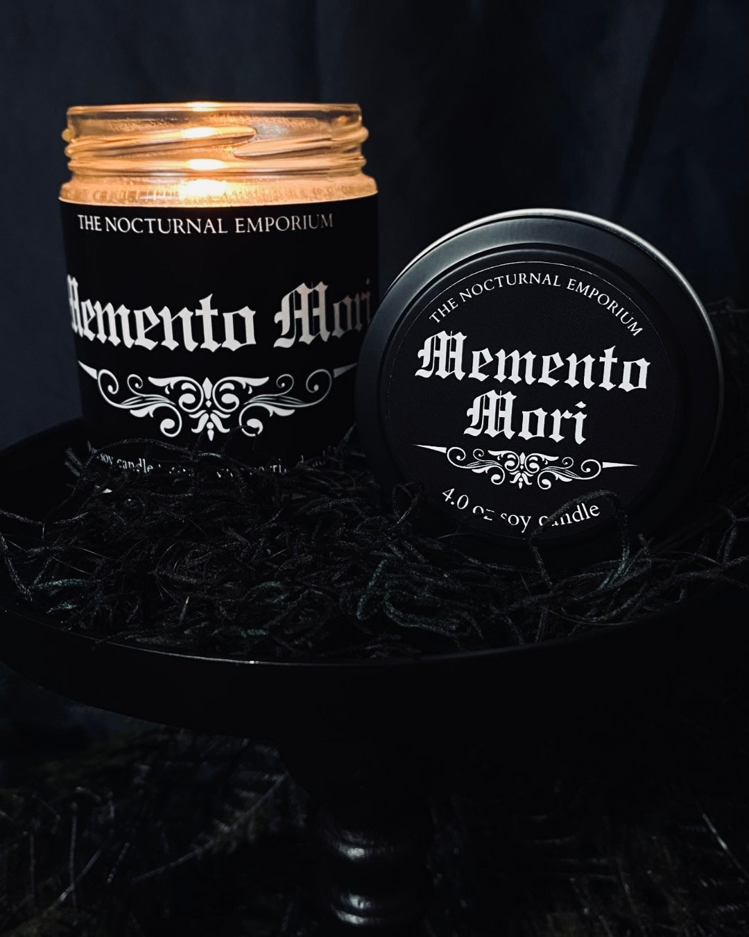 Memento Mori Tin Candle