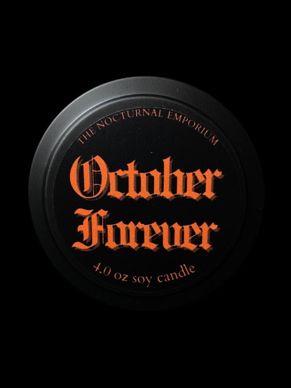 October Forever Tin Candle